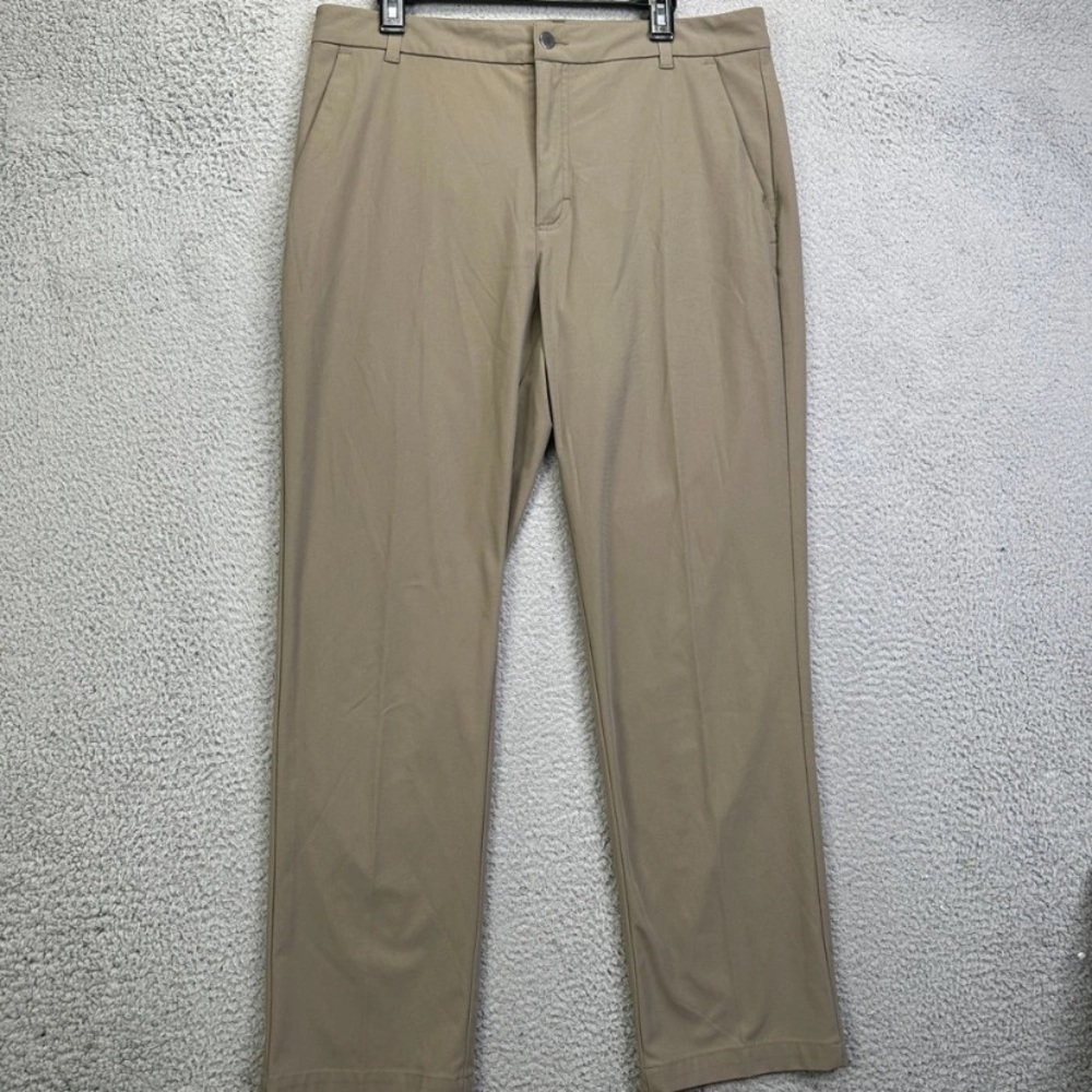 VRST Mens Brown Chino Golf Pants -Flat Front